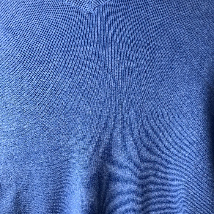 Ralph Lauren POLO RALPH LAUREN PIMA COTTON V-neck Pima cotton knit sweater, men's size XXL Pima Cotton blue type Vintage Second Hand