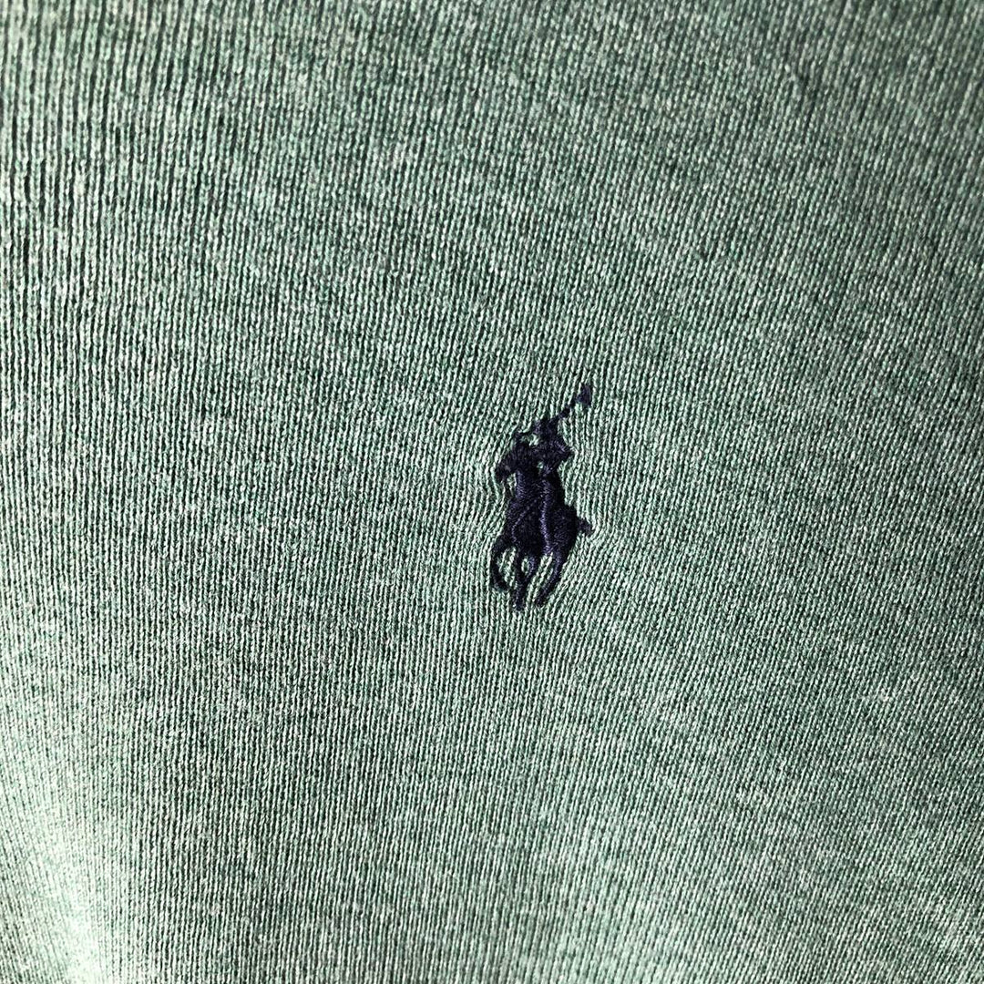 Ralph Lauren POLO by Ralph Lauren V-neck Pima cotton knit sweater, men's size XL Pima Cotton green type Vintage Second Hand