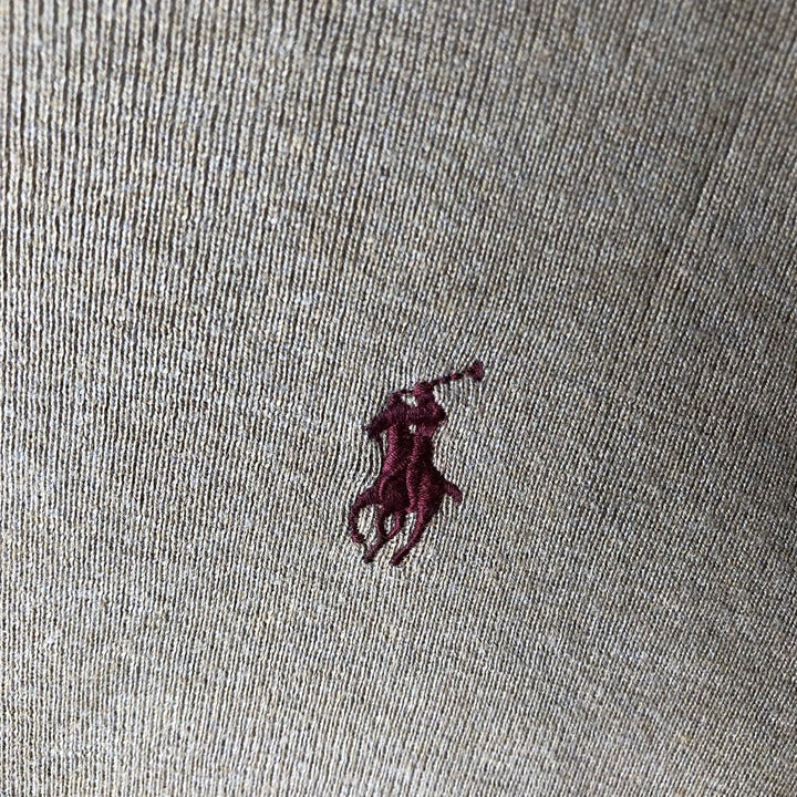 Ralph Lauren POLO by Ralph Lauren V-neck Pima cotton knit sweater, men's size XL Pima Cotton brown type Vintage Second Hand