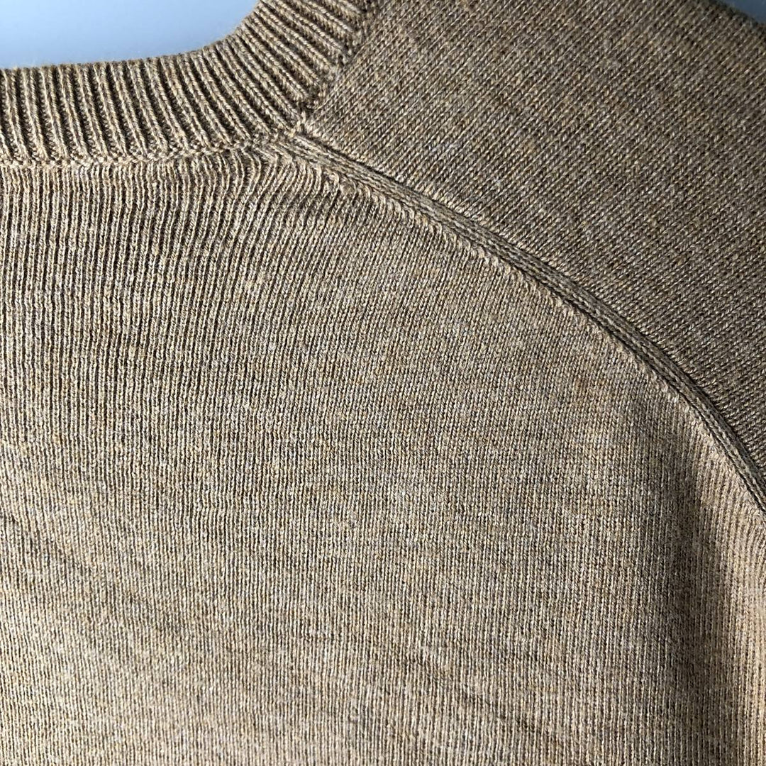 Ralph Lauren POLO by Ralph Lauren V-neck Pima cotton knit sweater, men's size XL Pima Cotton brown type Vintage Second Hand