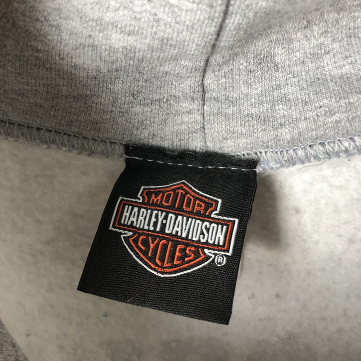 Harley-Davidson Skull Pattern Pullover Hoodie, Men's Size Medium cotton gray type Vintage Second Hand