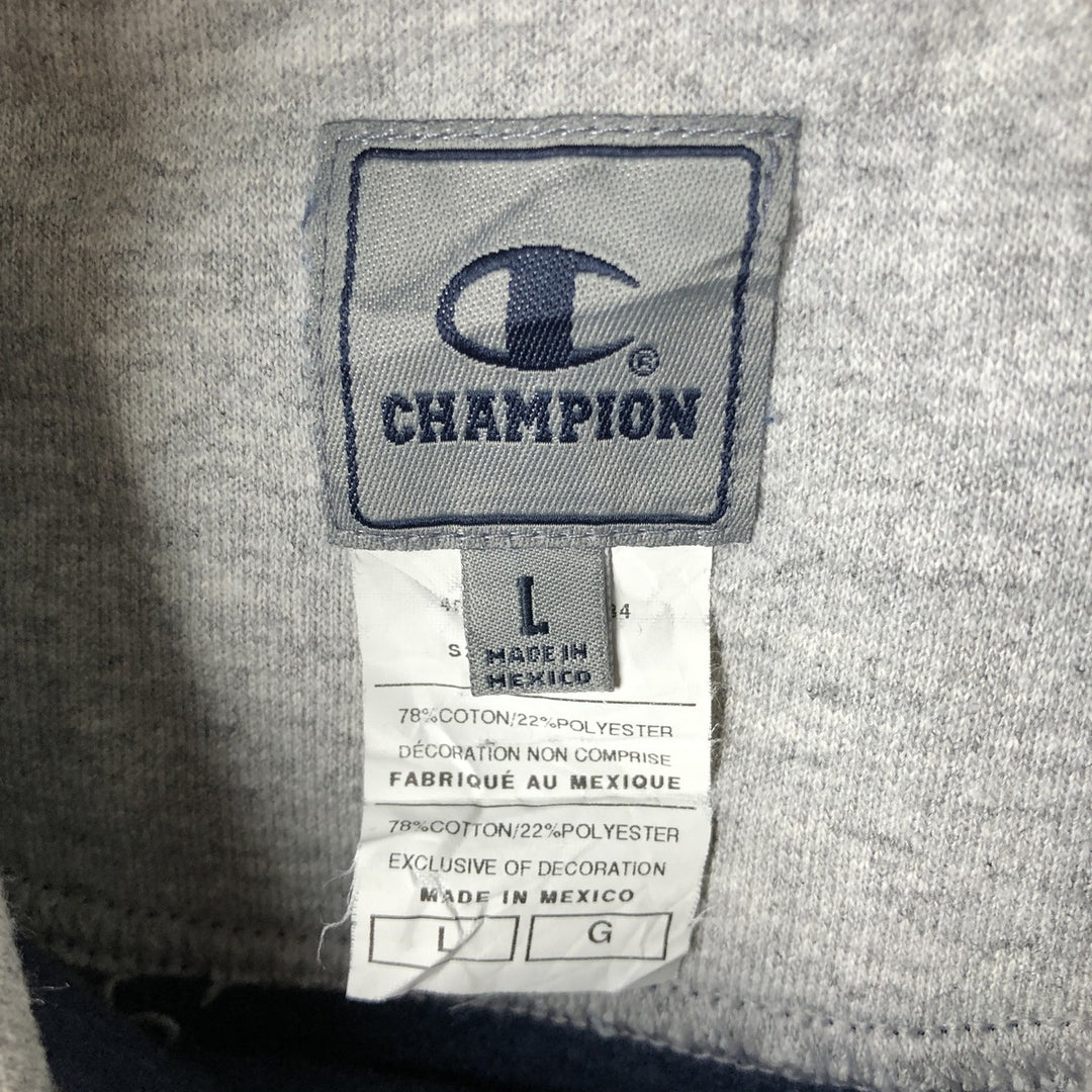 Champion Sweatshirt Pullover Hoodie, Men's Size L cotton navy blue type Vintage Second Hand