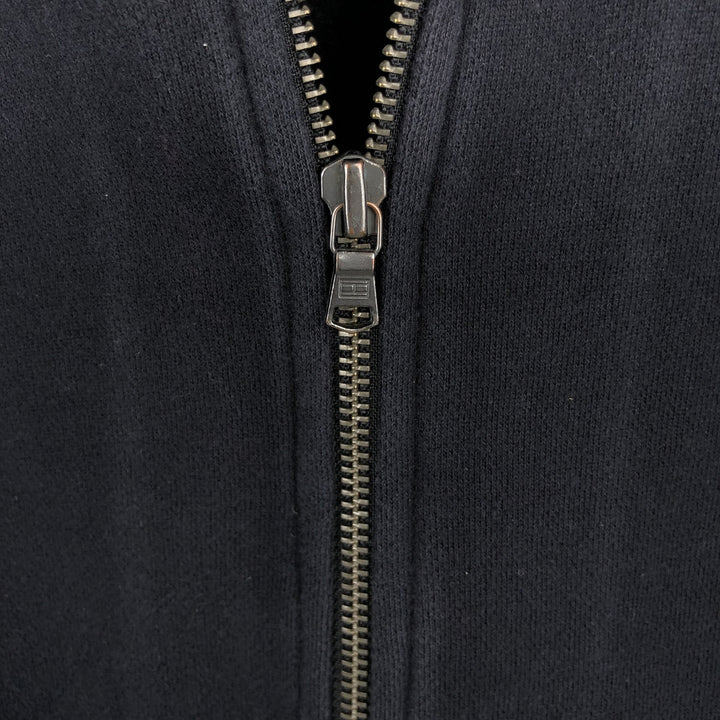 Tommy Hilfiger Sweatshirt Full Zip Hoodie, Men's Size L cotton navy blue type Vintage Second Hand