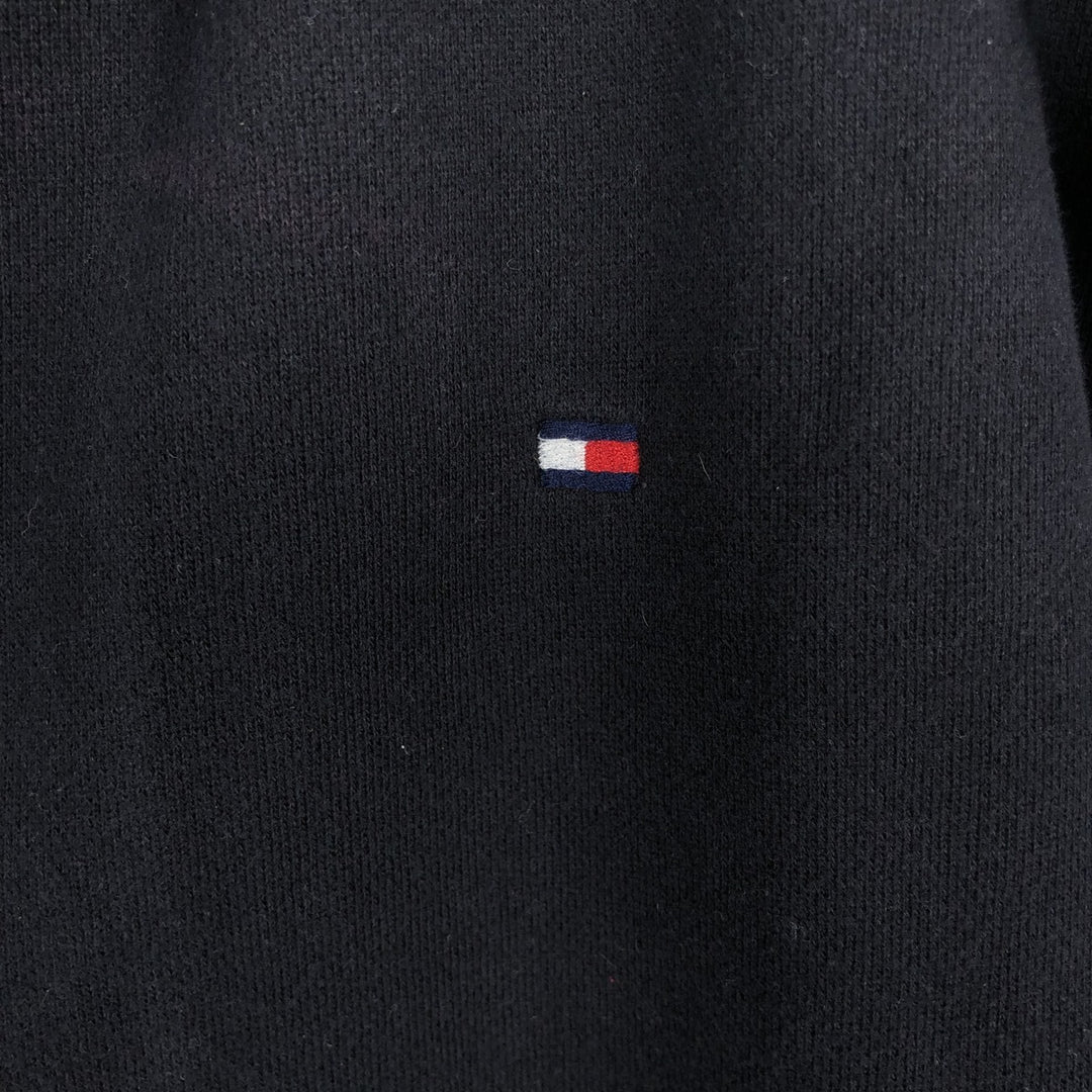 Tommy Hilfiger Sweatshirt Full Zip Hoodie, Men's Size L cotton navy blue type Vintage Second Hand