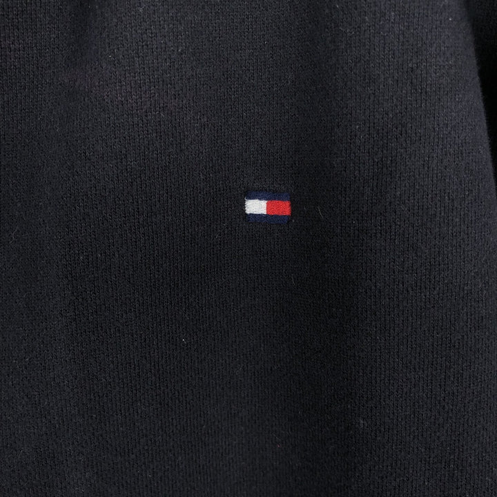 Tommy Hilfiger Sweatshirt Full Zip Hoodie, Men's Size L cotton navy blue type Vintage Second Hand