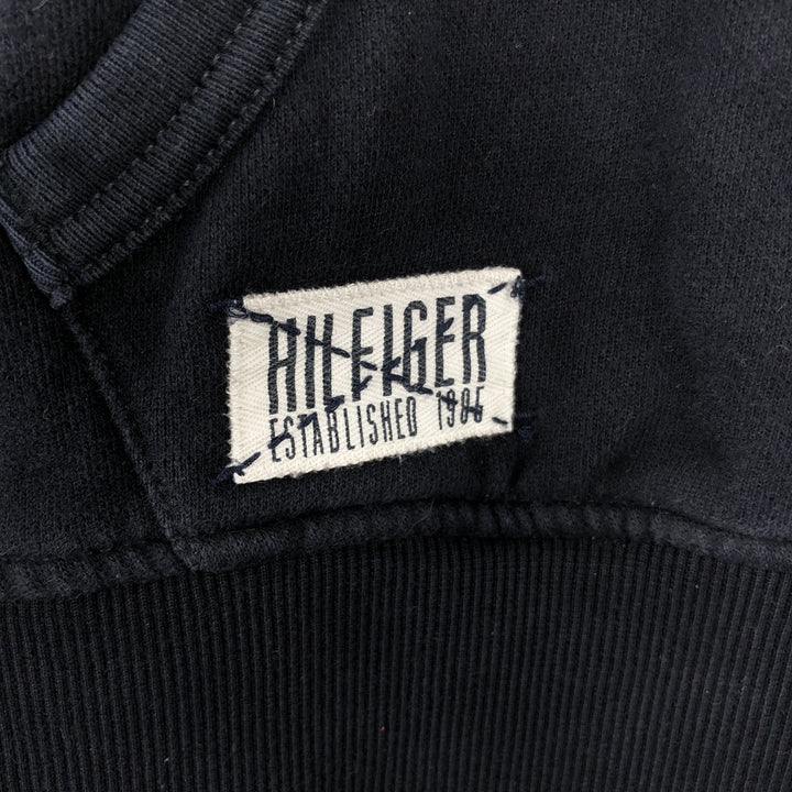 Tommy Hilfiger Sweatshirt Full Zip Hoodie, Men's Size L cotton navy blue type Vintage Second Hand