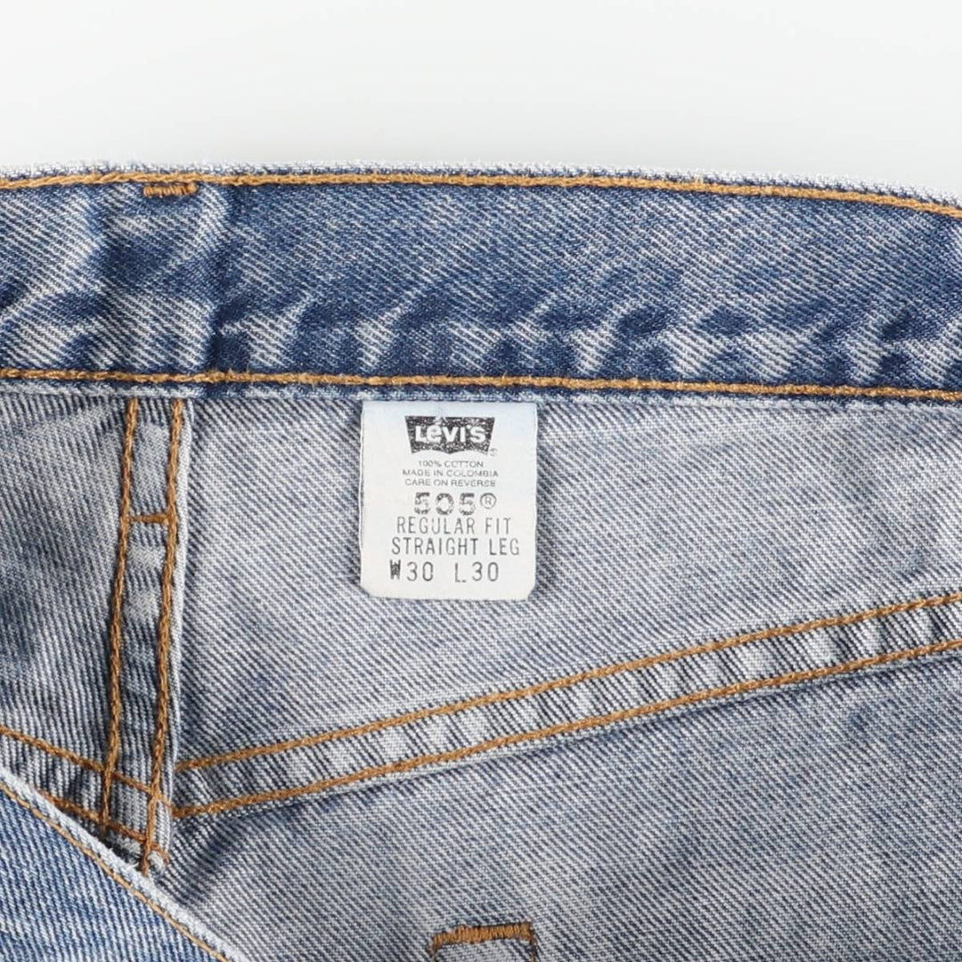00'S Levi's 505 REGULAR FIT STRAIGHT LEG tapered denim pants for men, W30 equivalent cotton blue type Vintage Second Hand