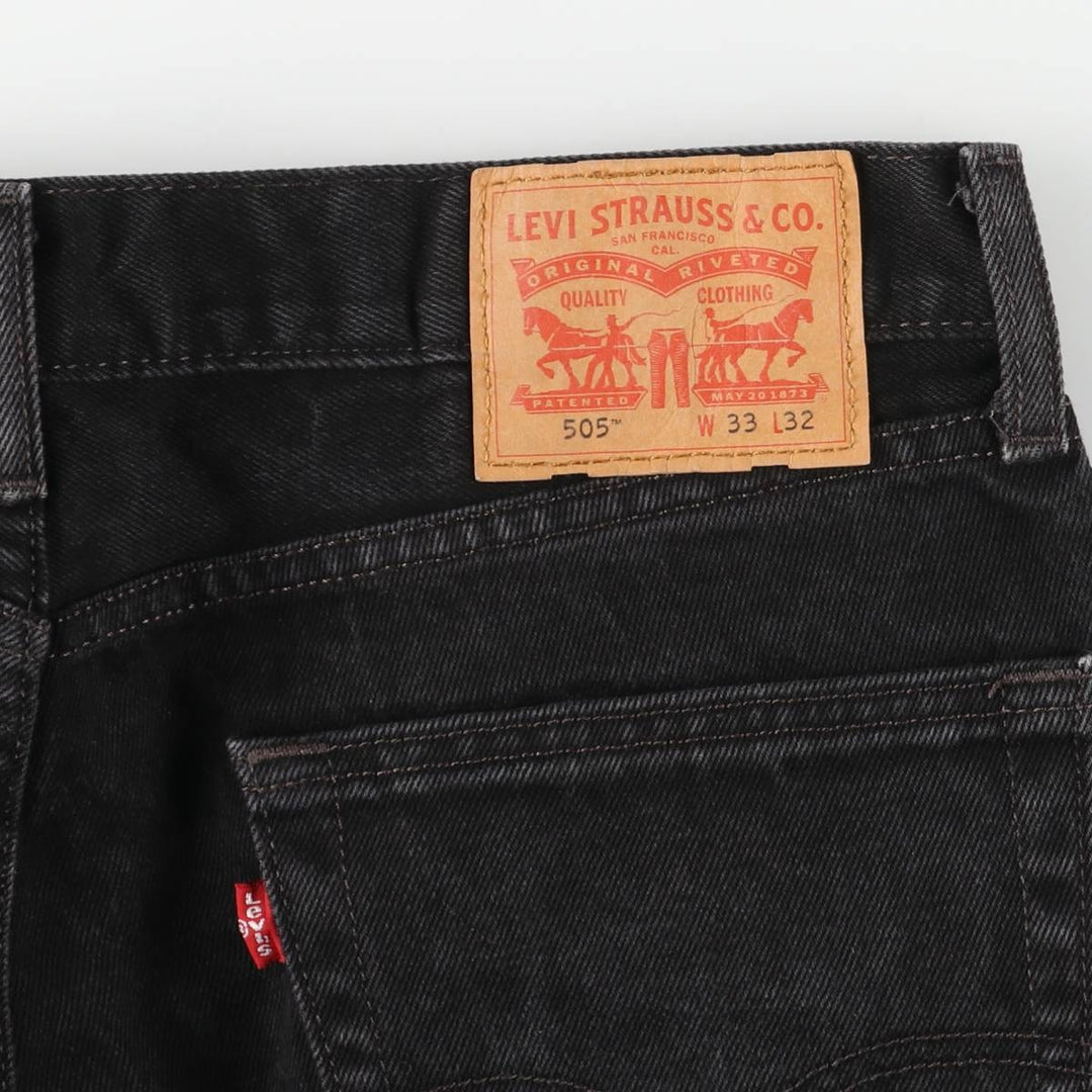 Levi's 505 Black Denim Tapered Denim Pants for Men, W34 equivalent cotton black type Vintage Second Hand