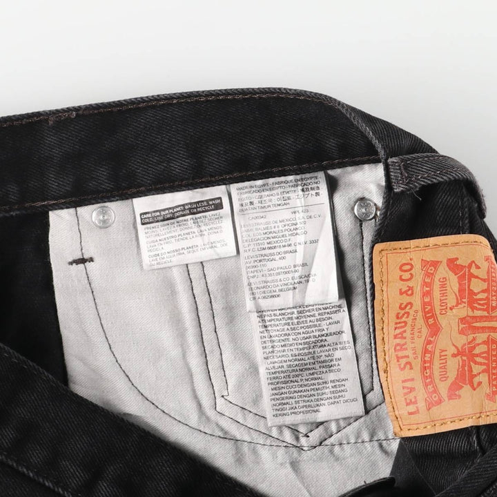 Levi's 505 Black Denim Tapered Denim Pants for Men, W34 equivalent cotton black type Vintage Second Hand