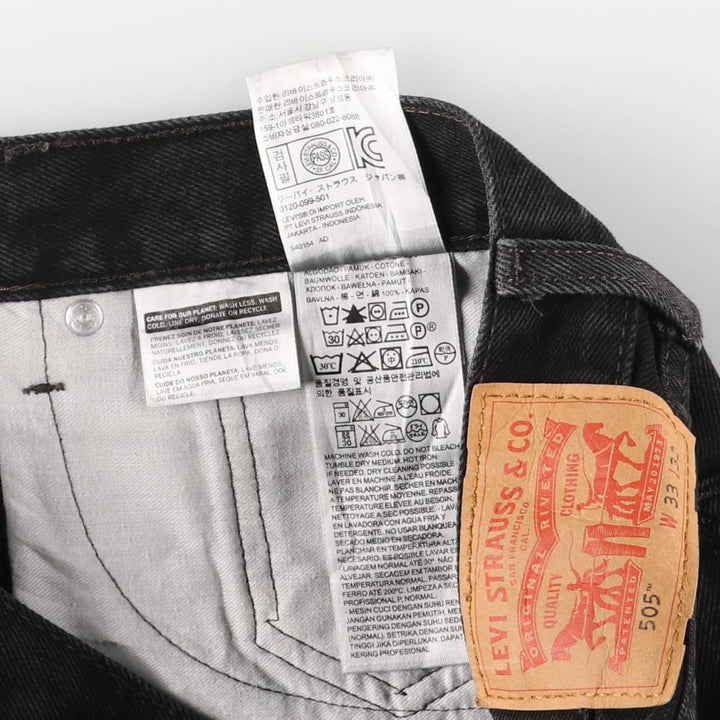 Levi's 505 Black Denim Tapered Denim Pants for Men, W34 equivalent cotton black type Vintage Second Hand