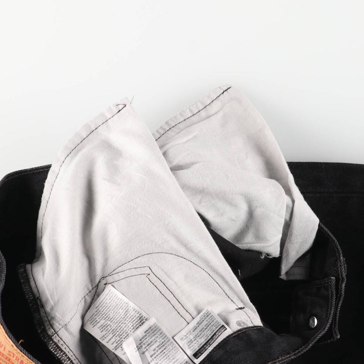 Levi's 505 Black Denim Tapered Denim Pants for Men, W34 equivalent cotton black type Vintage Second Hand