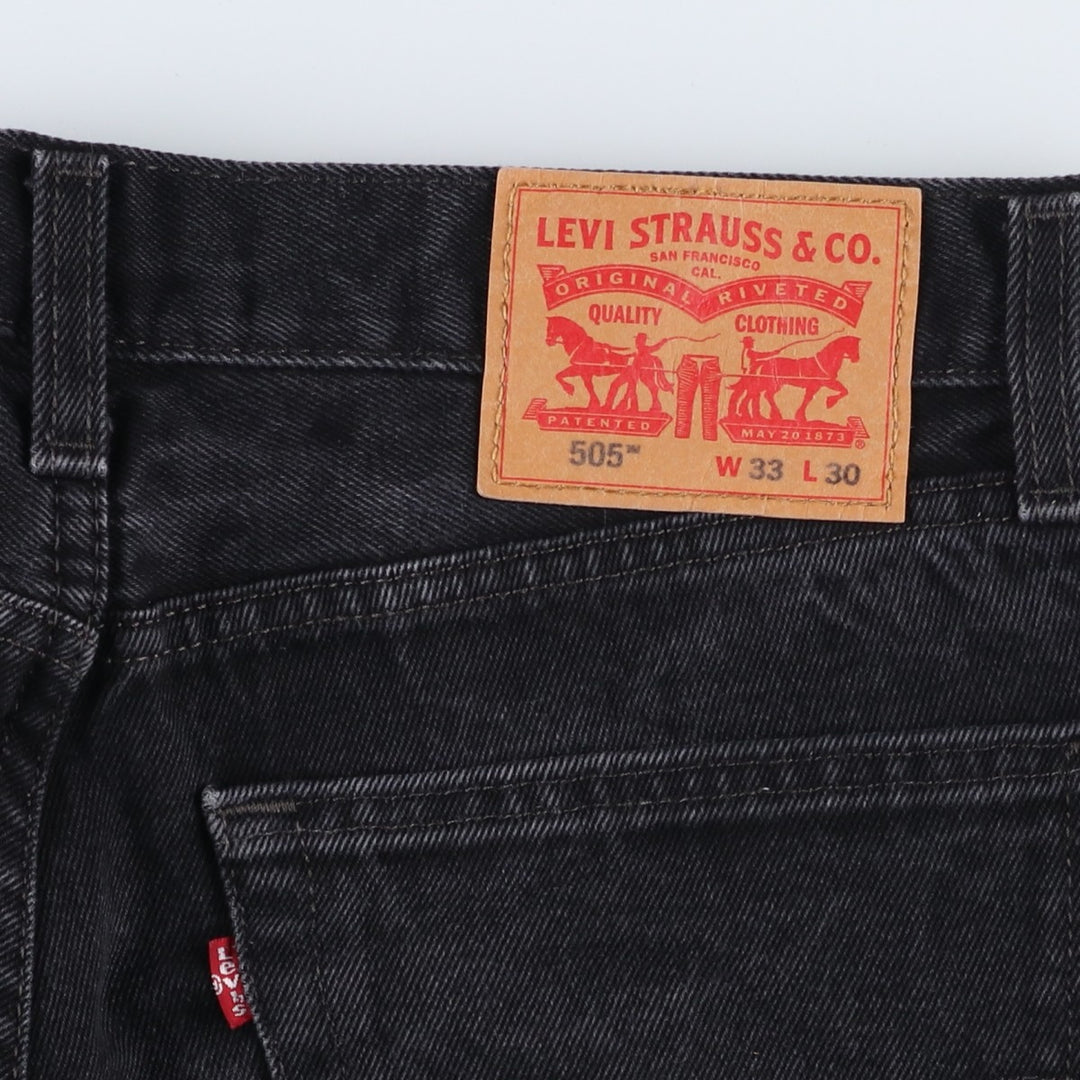Levi's 505 Black Denim Tapered Denim Pants for Men, W34 equivalent cotton black type Vintage Second Hand