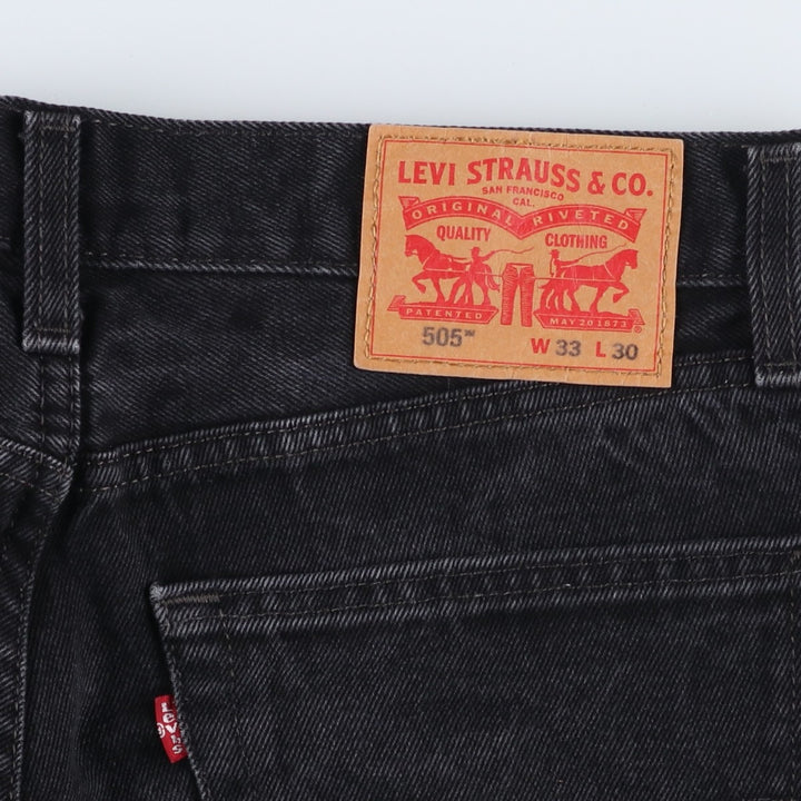 Levi's 505 Black Denim Tapered Denim Pants for Men, W34 equivalent cotton black type Vintage Second Hand