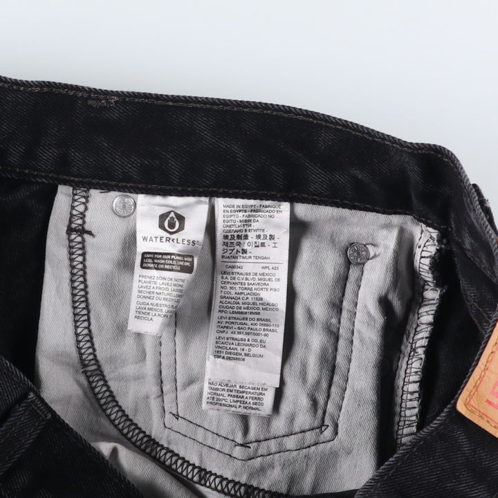 Levi's 505 Black Denim Tapered Denim Pants for Men, W34 equivalent cotton black type Vintage Second Hand