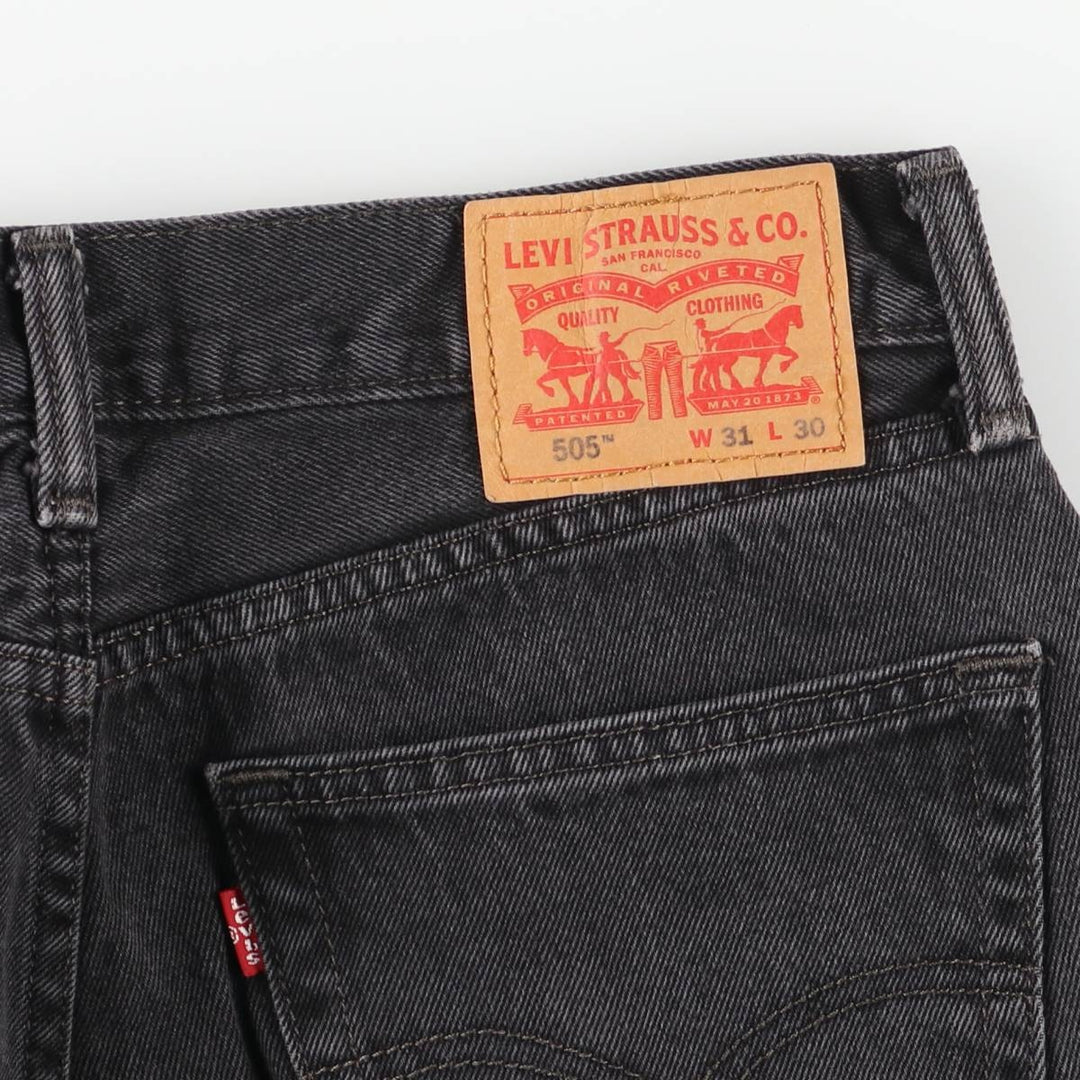 Levi's 505 Black Denim Tapered Denim Pants for Men, W32 equivalent cotton black type Vintage Second Hand
