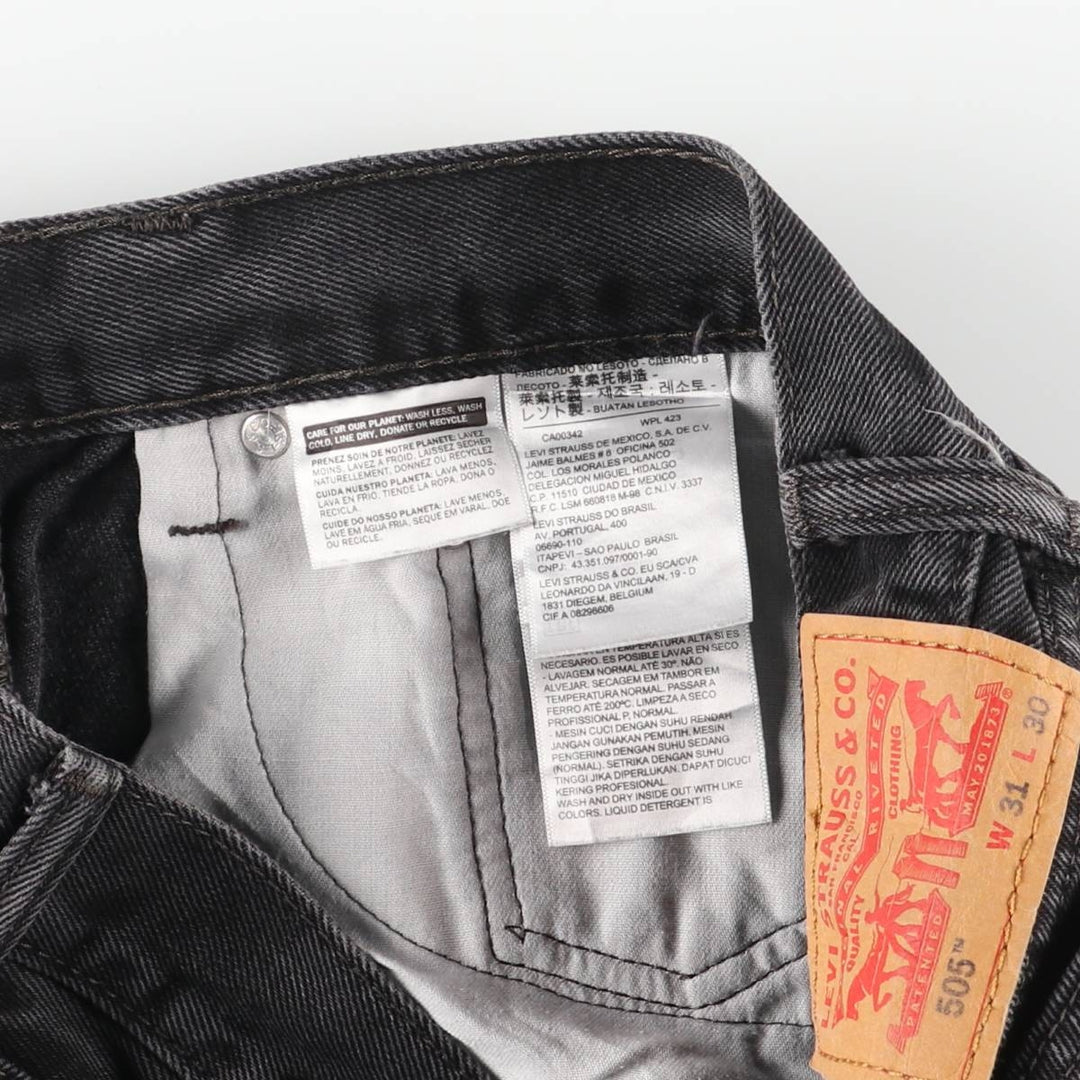 Levi's 505 Black Denim Tapered Denim Pants for Men, W32 equivalent cotton black type Vintage Second Hand
