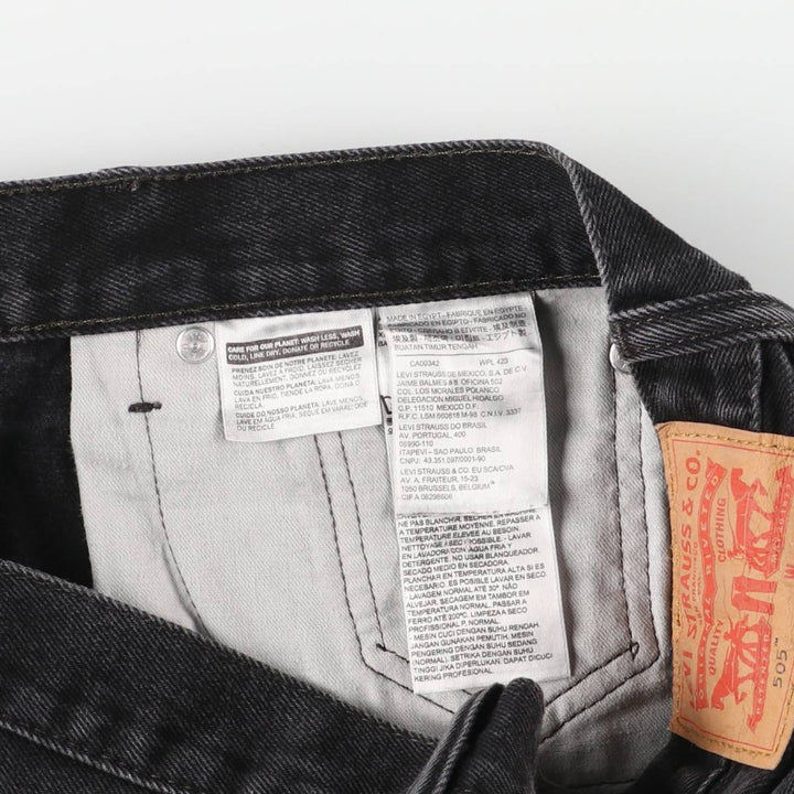 Levi's 505 Black Denim Tapered Denim Pants for Men, W34 equivalent cotton black type Vintage Second Hand