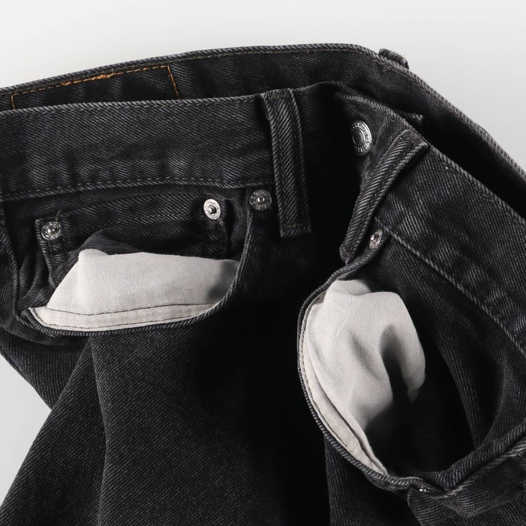 Levi's 505 Black Denim Tapered Denim Pants for Men, W34 equivalent cotton black type Vintage Second Hand