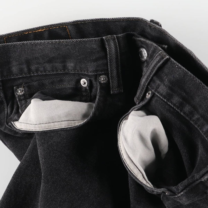 Levi's 505 Black Denim Tapered Denim Pants for Men, W34 equivalent cotton black type Vintage Second Hand