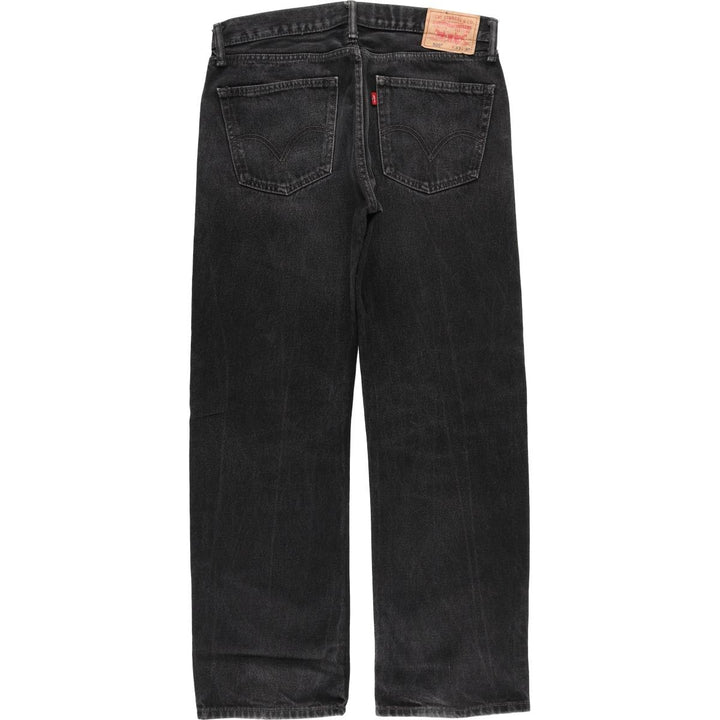 Levi's 505 STRAIGHT FIT Black Denim Tapered Denim Pants Men's W34 cotton black type Vintage Second Hand