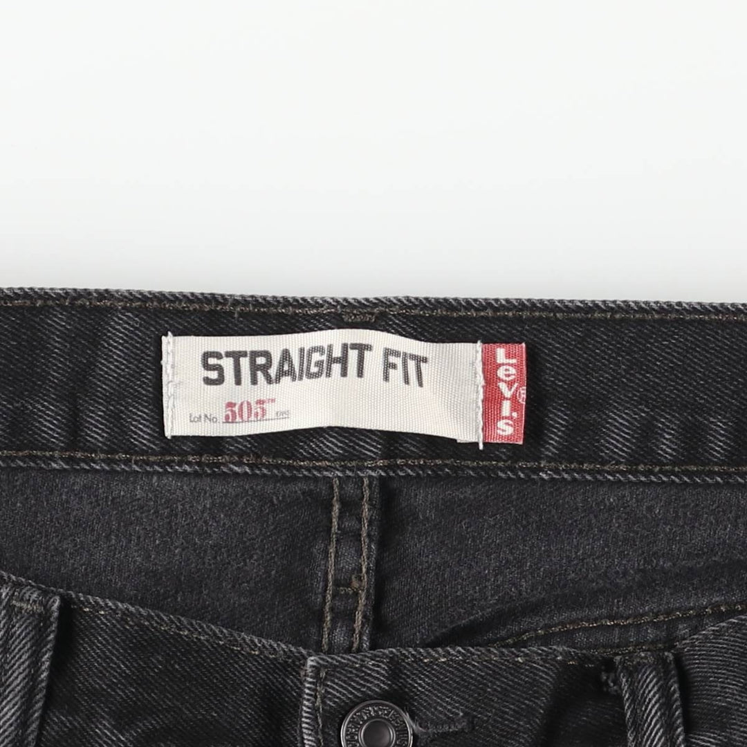 Levi's 505 STRAIGHT FIT Black Denim Tapered Denim Pants Men's W34 cotton black type Vintage Second Hand