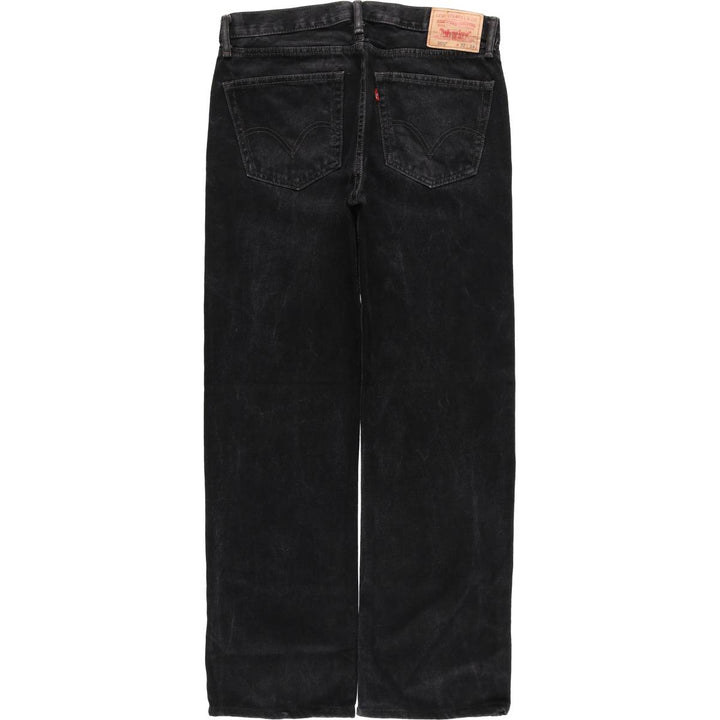Levi's 505 STRAIGHT FIT Black Denim Tapered Denim Pants Men's W34 cotton black type Vintage Second Hand