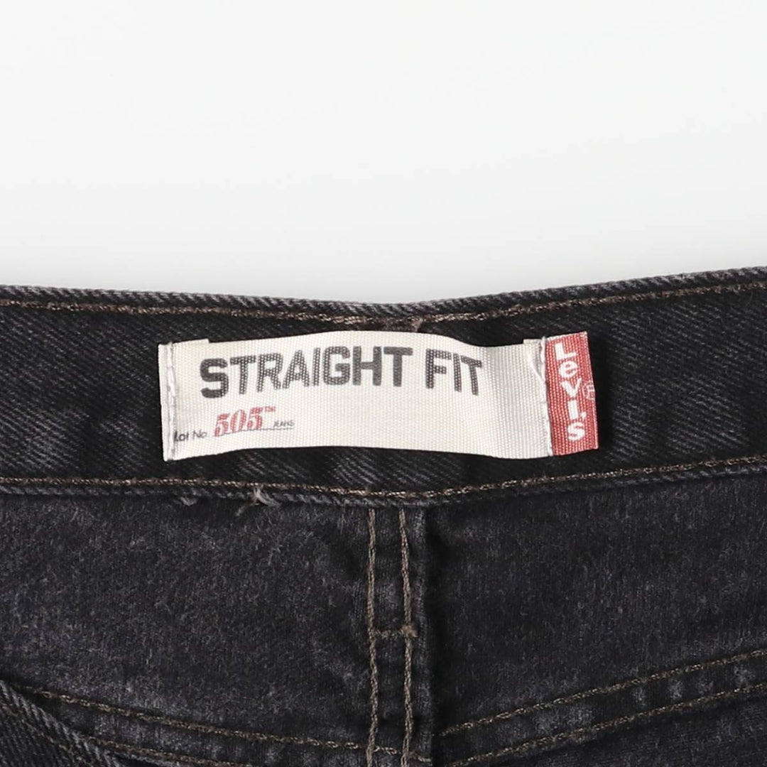 Levi's 505 STRAIGHT FIT Black Denim Tapered Denim Pants Men's W34 cotton black type Vintage Second Hand