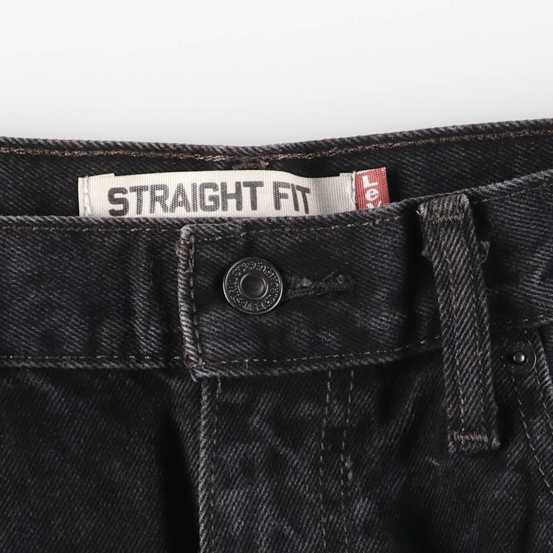 Levi's 505 STRAIGHT FIT Black Denim Tapered Denim Pants Men's W34 cotton black type Vintage Second Hand