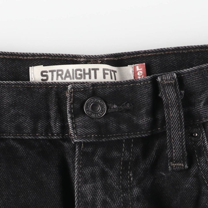 Levi's 505 STRAIGHT FIT Black Denim Tapered Denim Pants Men's W34 cotton black type Vintage Second Hand
