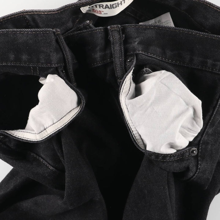 Levi's 505 STRAIGHT FIT Black Denim Tapered Denim Pants Men's W34 cotton black type Vintage Second Hand