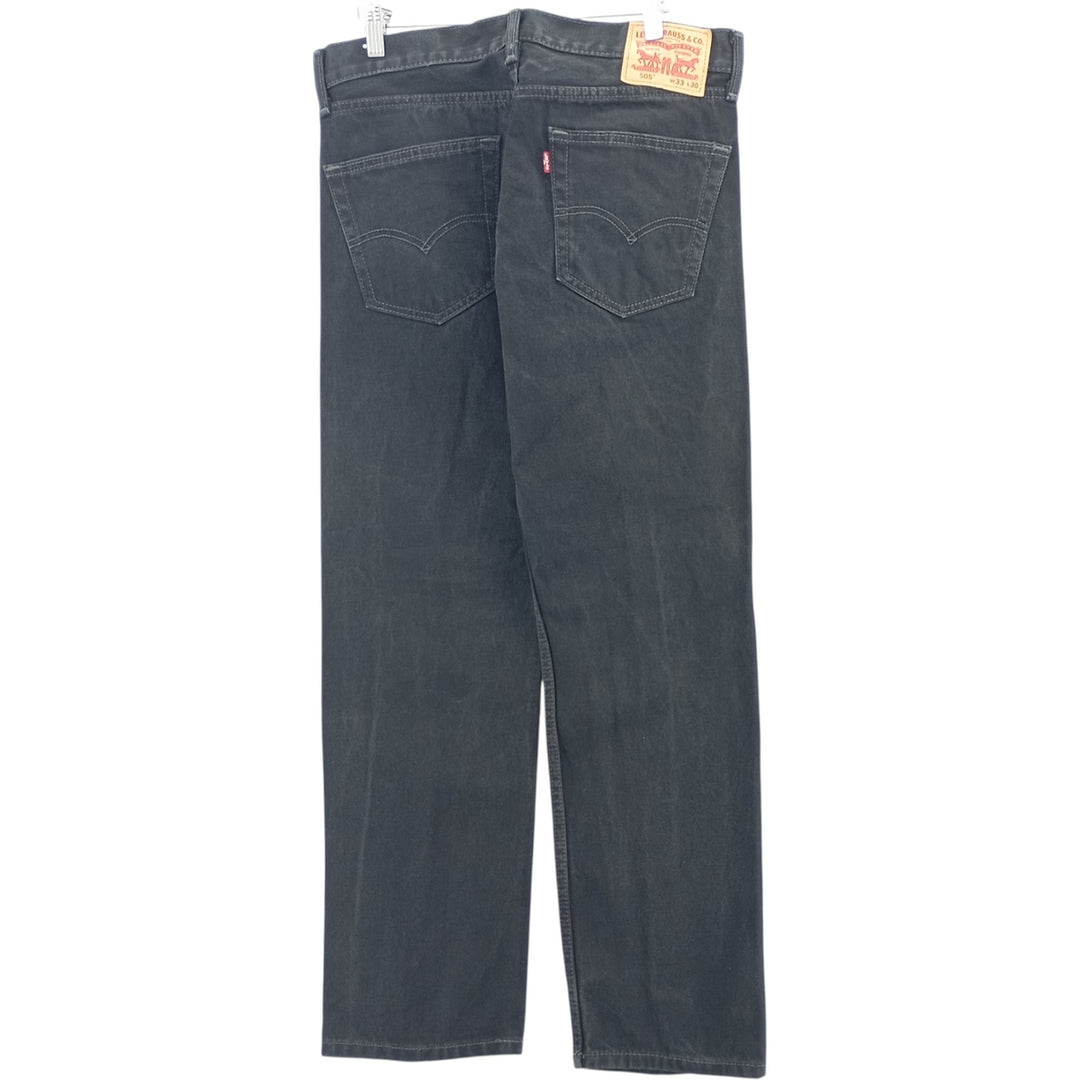 Levi's 505 Black Denim Tapered Denim Pants for Men, W34 equivalent cotton black type Vintage Second Hand