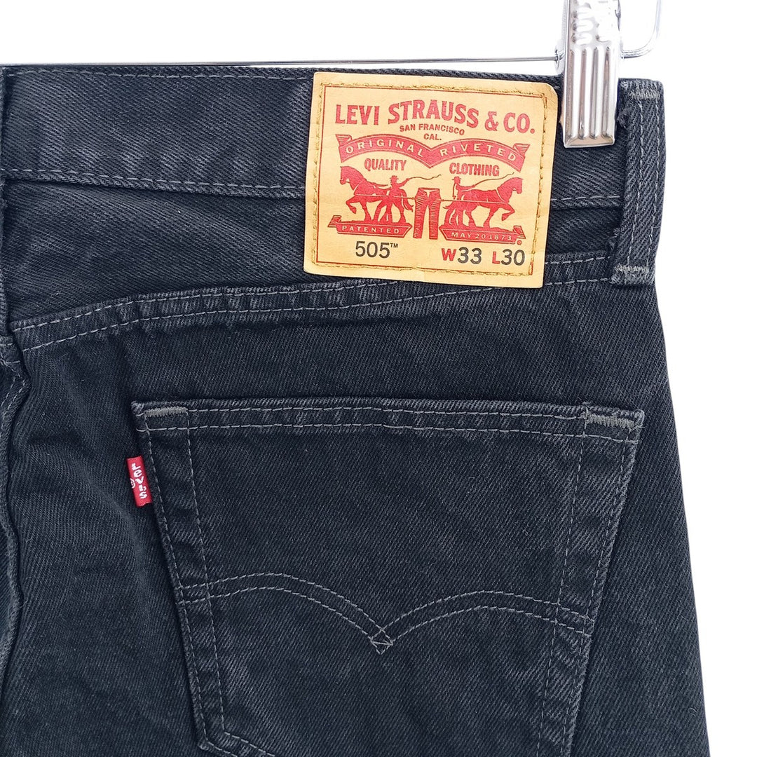 Levi's 505 Black Denim Tapered Denim Pants for Men, W34 equivalent cotton black type Vintage Second Hand