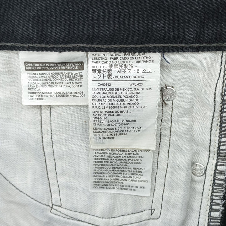Levi's 505 Black Denim Tapered Denim Pants for Men, W34 equivalent cotton black type Vintage Second Hand