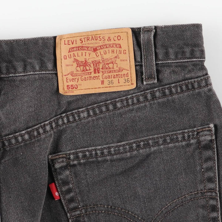 2000'S Levi's 00550-0260 Relax Fit Black Denim Tapered Denim Pants, Made in Canada, Men's Size W35 cotton black type Vintage Second Hand