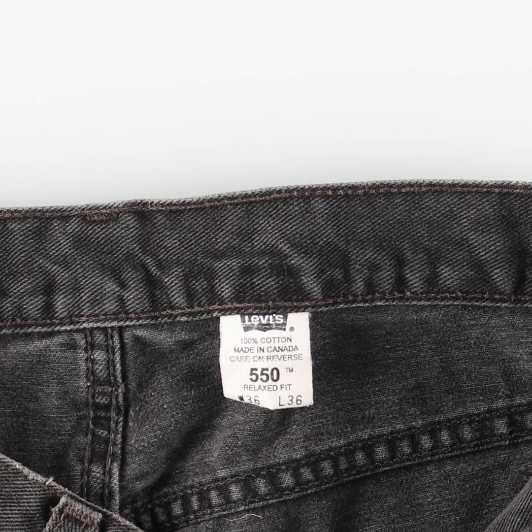 2000'S Levi's 00550-0260 Relax Fit Black Denim Tapered Denim Pants, Made in Canada, Men's Size W35 cotton black type Vintage Second Hand