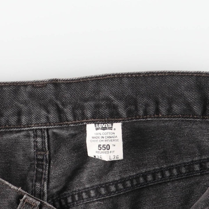 2000'S Levi's 00550-0260 Relax Fit Black Denim Tapered Denim Pants, Made in Canada, Men's Size W35 cotton black type Vintage Second Hand
