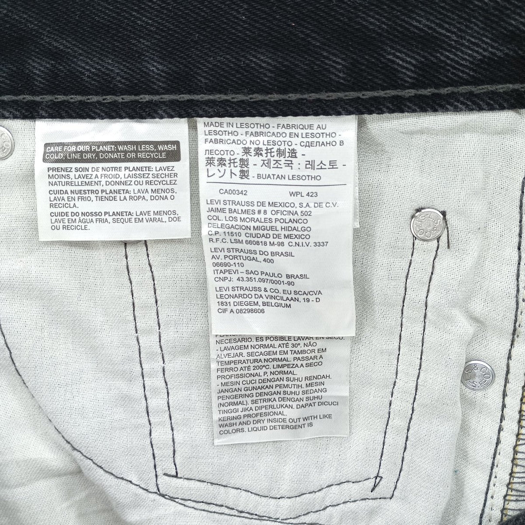 Levi's 505 Black Denim Tapered Denim Pants for Men, W31 equivalent cotton black type Vintage Second Hand
