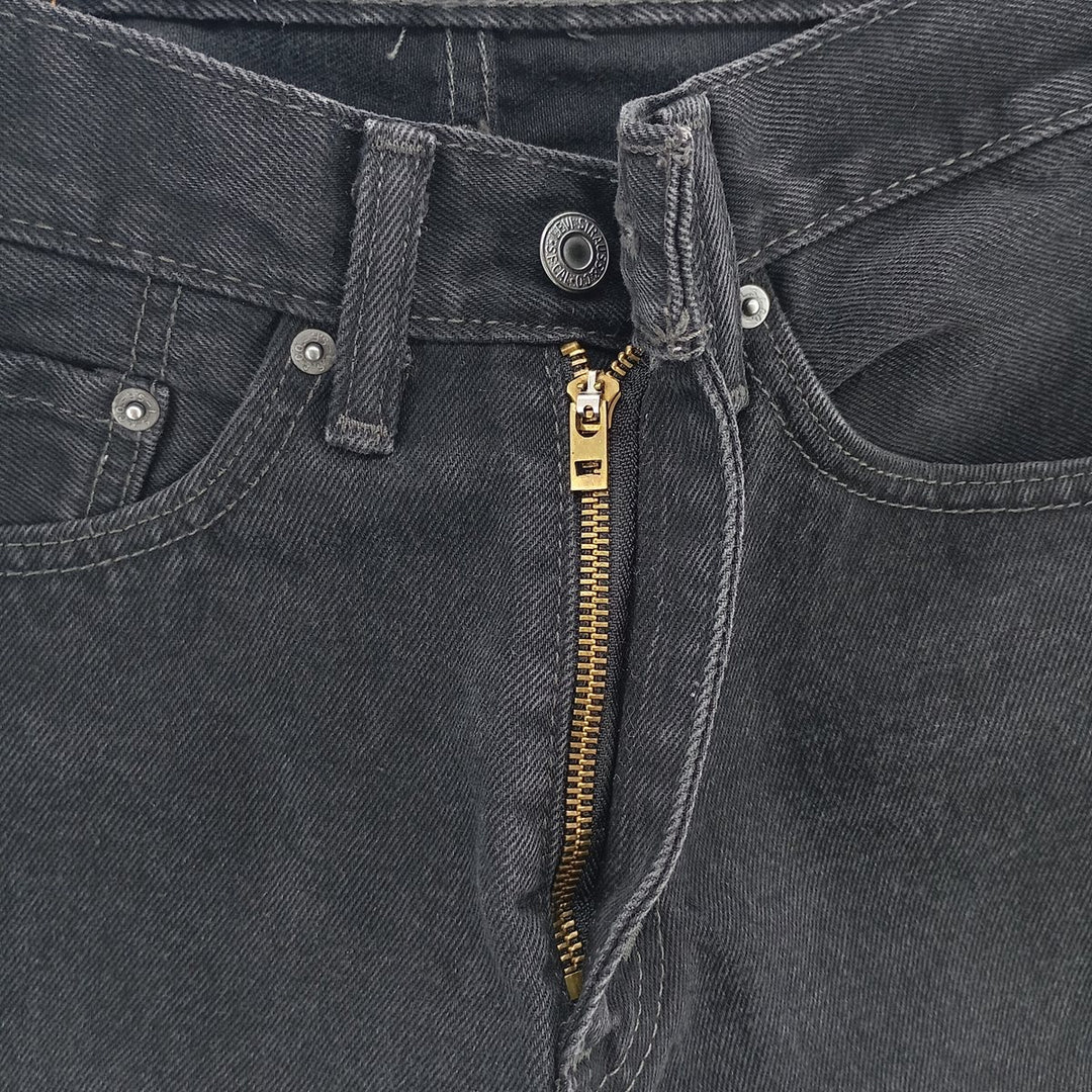 Levi's 505 Black Denim Tapered Denim Pants for Men, W31 equivalent cotton black type Vintage Second Hand