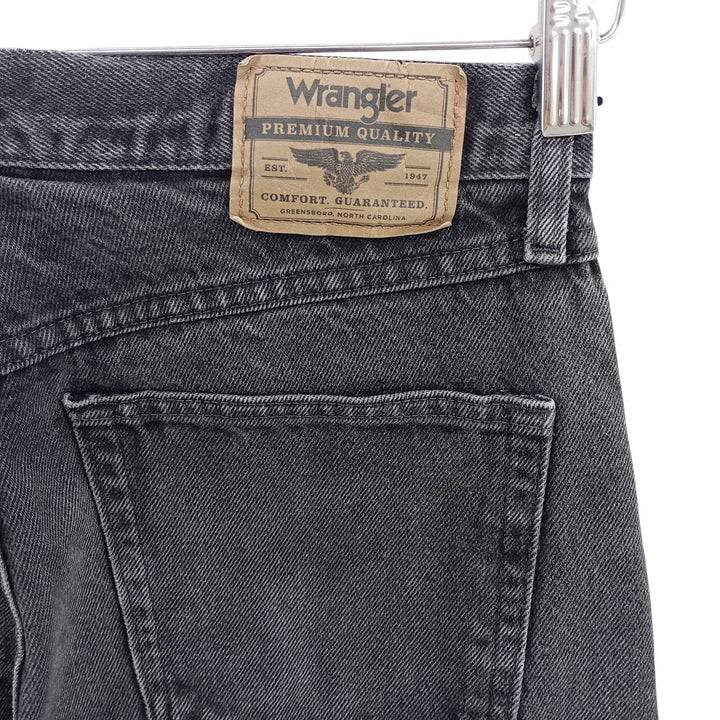 Wrangler Regular Fit Black Denim Straight Leg Denim Pants, Men's Size W31 cotton black type Vintage Second Hand