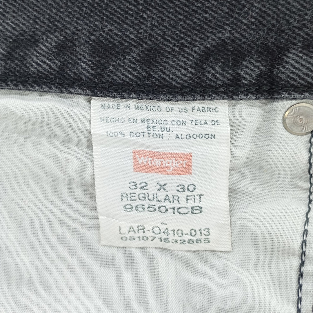 Wrangler Regular Fit Black Denim Straight Leg Denim Pants, Men's Size W31 cotton black type Vintage Second Hand
