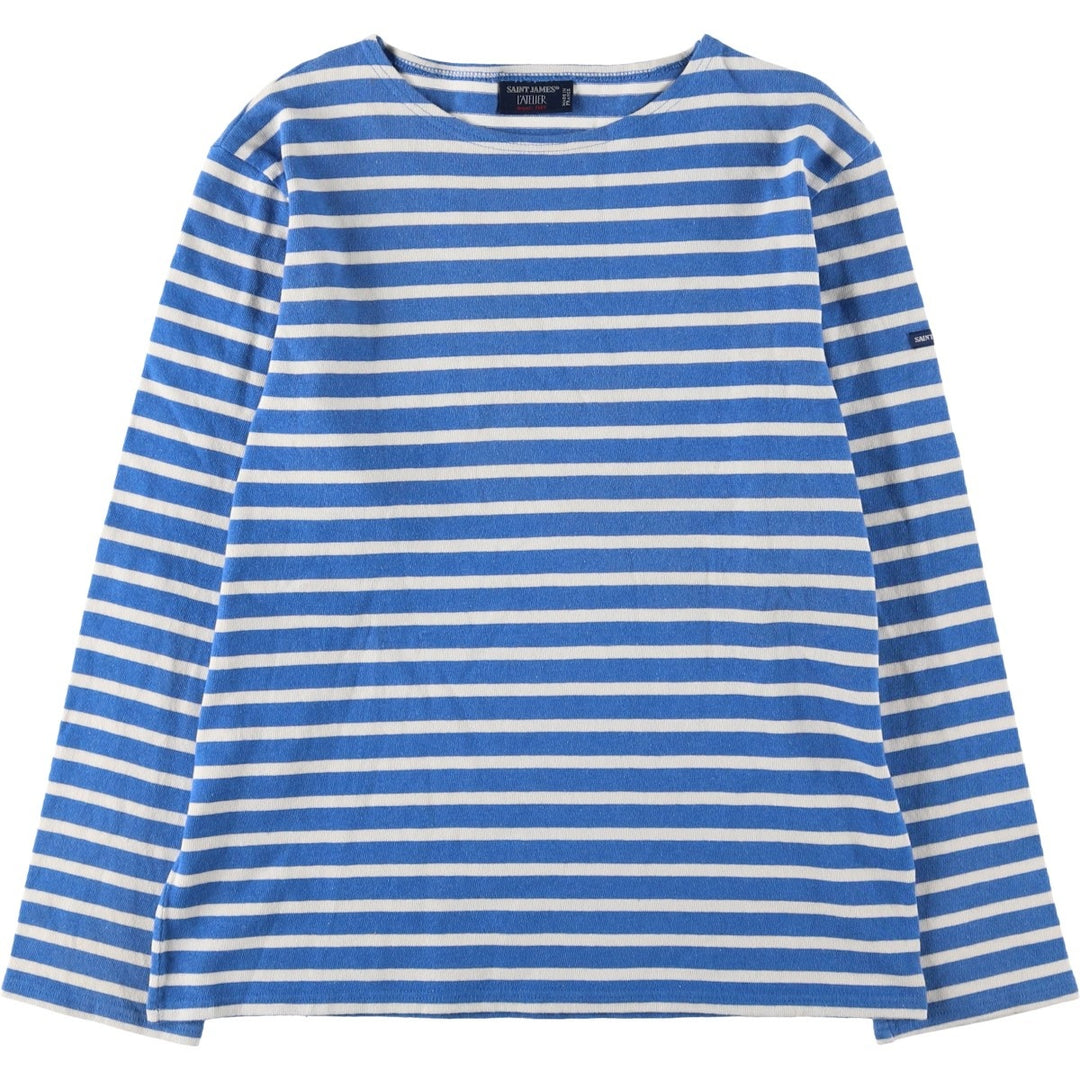 Saint James L'ATELIER Striped Long Sleeve T-Shirt, Made in France, Men's Size XL cotton blue type Vintage Second Hand