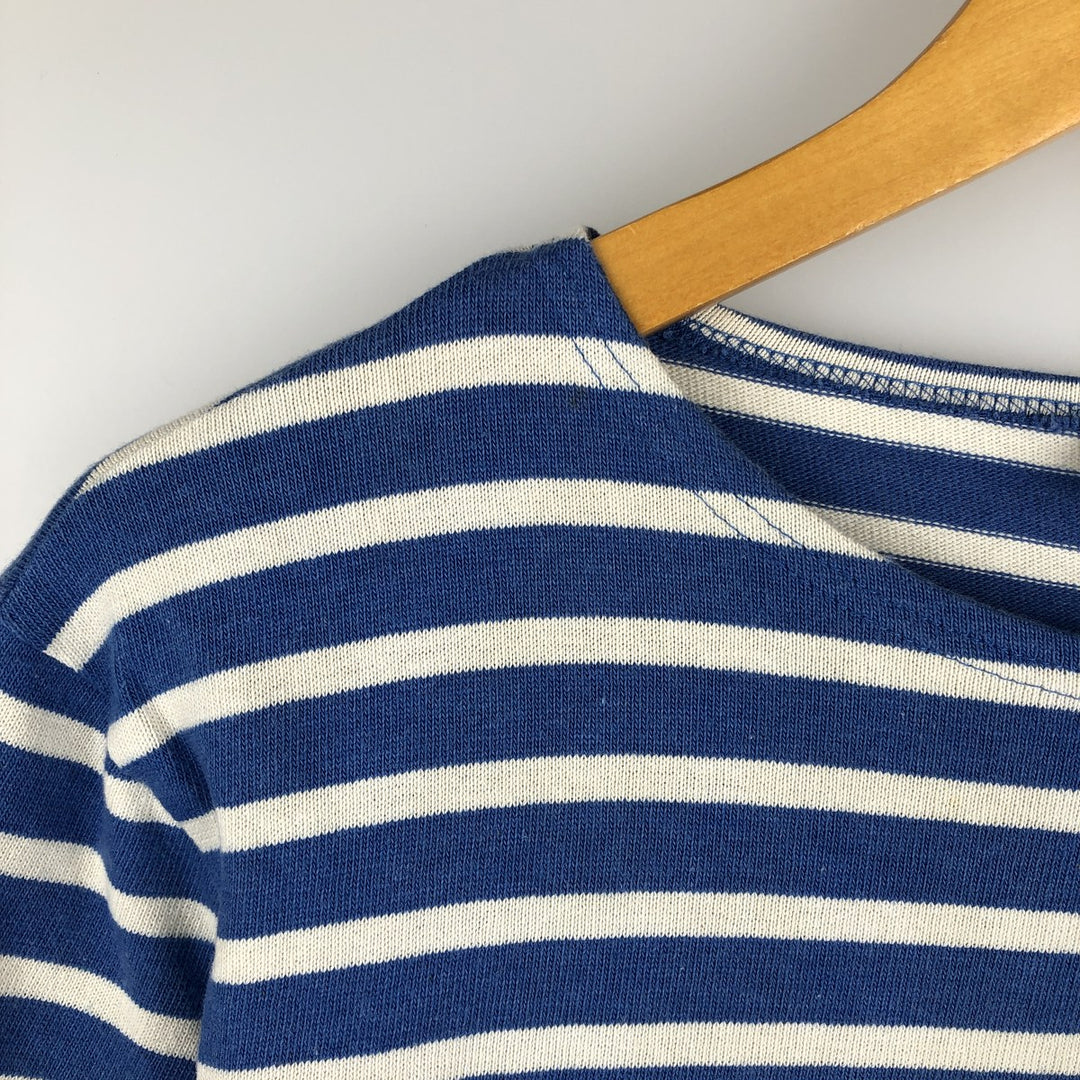 Saint James L'ATELIER Striped Long Sleeve T-Shirt, Made in France, Men's Size XL cotton blue type Vintage Second Hand