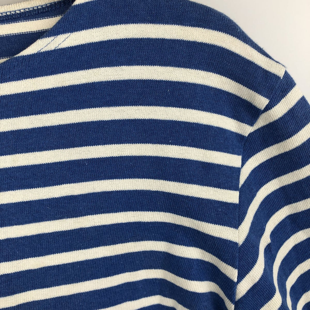Saint James L'ATELIER Striped Long Sleeve T-Shirt, Made in France, Men's Size XL cotton blue type Vintage Second Hand