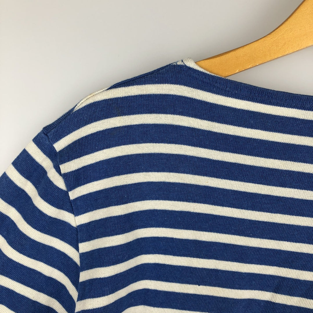 Saint James L'ATELIER Striped Long Sleeve T-Shirt, Made in France, Men's Size XL cotton blue type Vintage Second Hand