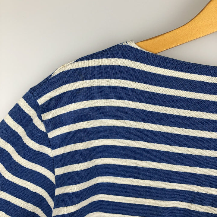 Saint James L'ATELIER Striped Long Sleeve T-Shirt, Made in France, Men's Size XL cotton blue type Vintage Second Hand