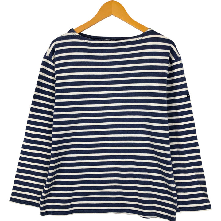 Vintage 80s-90'S Saint James striped long-sleeved T-shirt, Made in France, Men's XL cotton navy blue type Vintage Second Hand