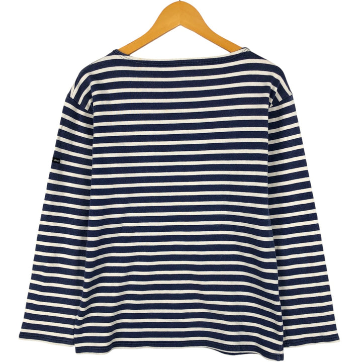 Vintage 80s-90'S Saint James striped long-sleeved T-shirt, Made in France, Men's XL cotton navy blue type Vintage Second Hand