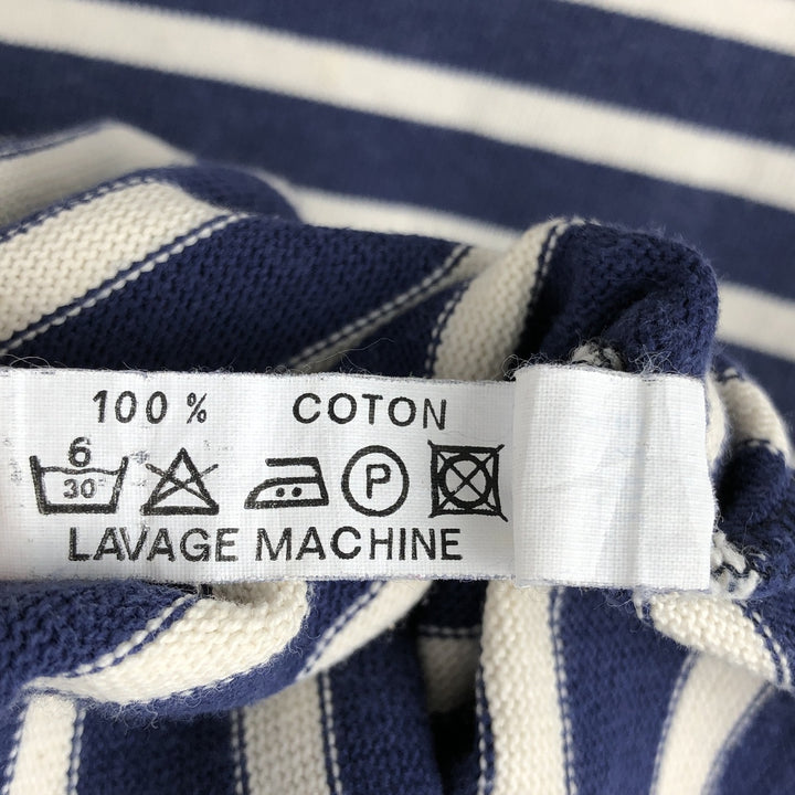 Vintage 80s-90'S Saint James striped long-sleeved T-shirt, Made in France, Men's XL cotton navy blue type Vintage Second Hand