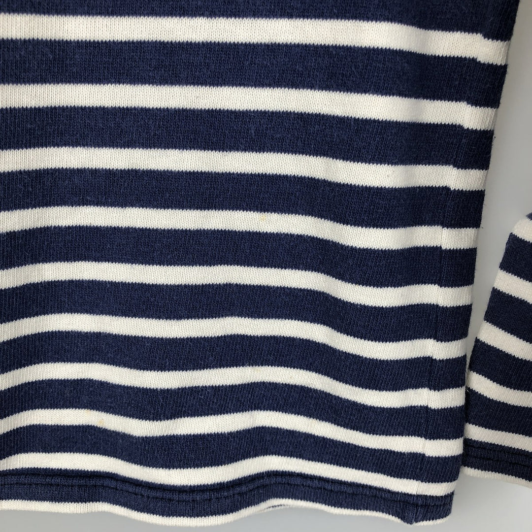 Vintage 80s-90'S Saint James striped long-sleeved T-shirt, Made in France, Men's XL cotton navy blue type Vintage Second Hand