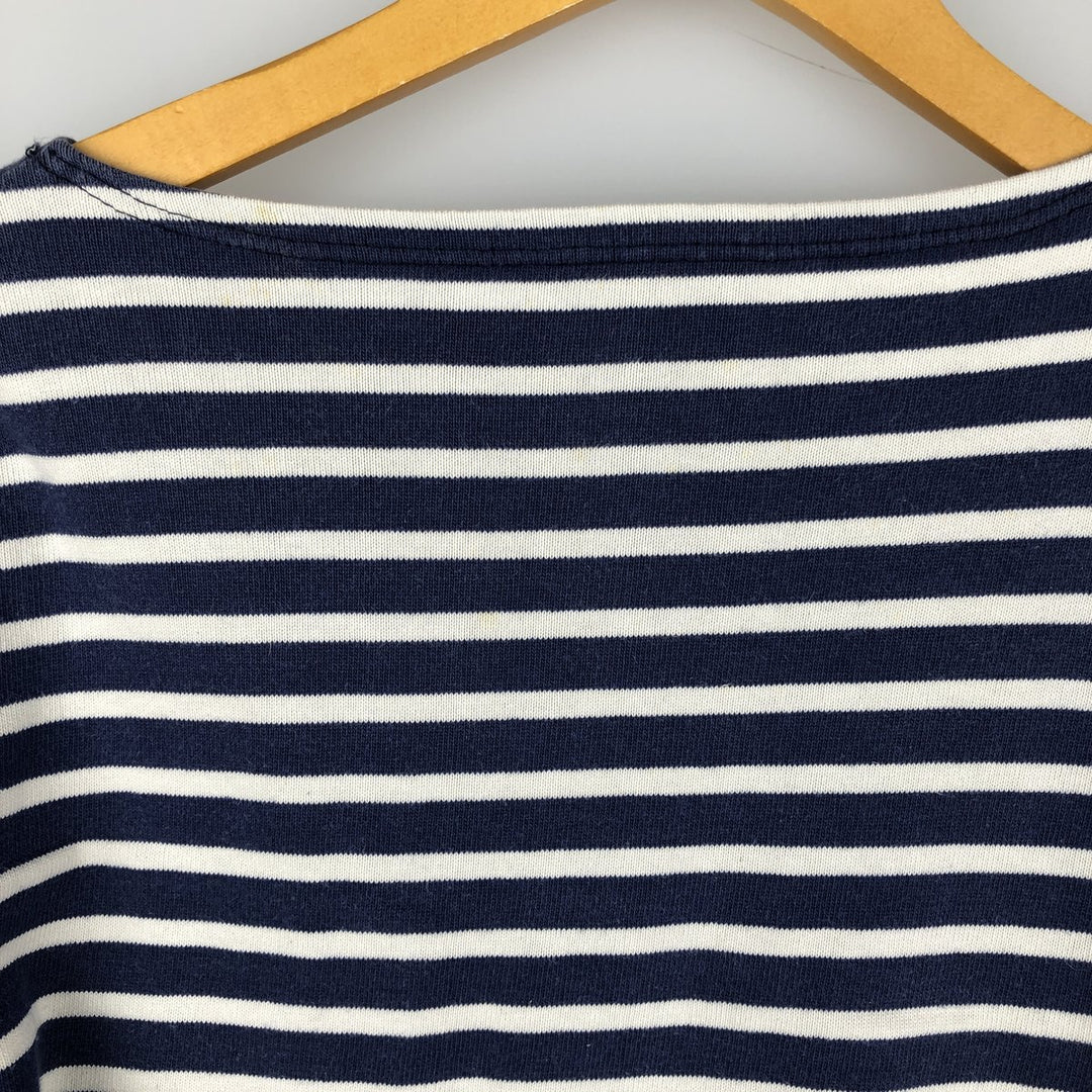 Vintage 80s-90'S Saint James striped long-sleeved T-shirt, Made in France, Men's XL cotton navy blue type Vintage Second Hand